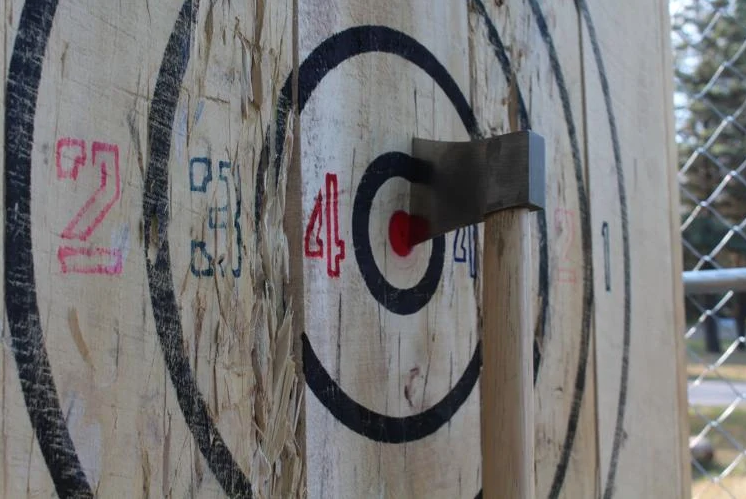 A recreational axe throwing league began in Grand Haven last summer.