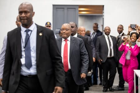 Former South African President Jacob Zuma arrives to appear before the Commission of Inquiry into State Capture in Johannesburg