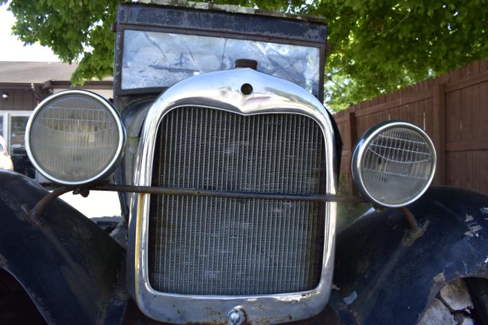 The front end of an old truck seen in Harrodsburg that a reader is wondering about.