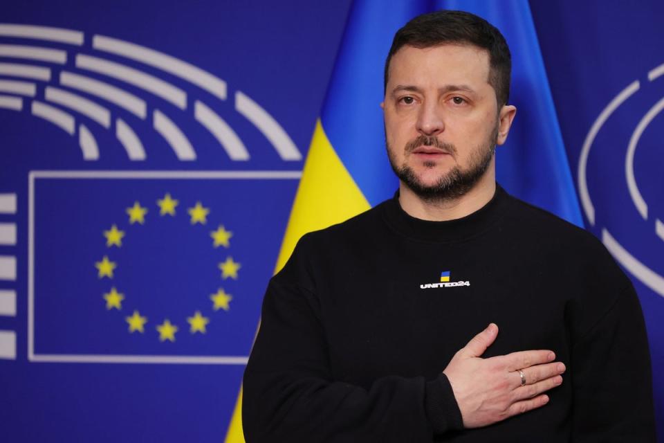 President Zelensky at the European Parliament (AP)