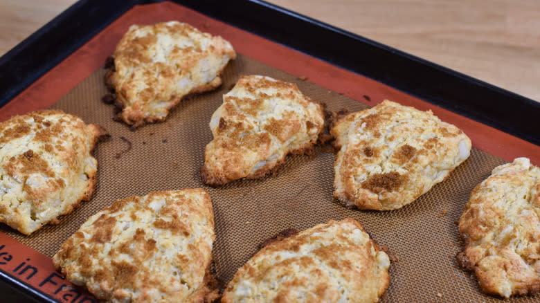 scones cooling on baking sheet