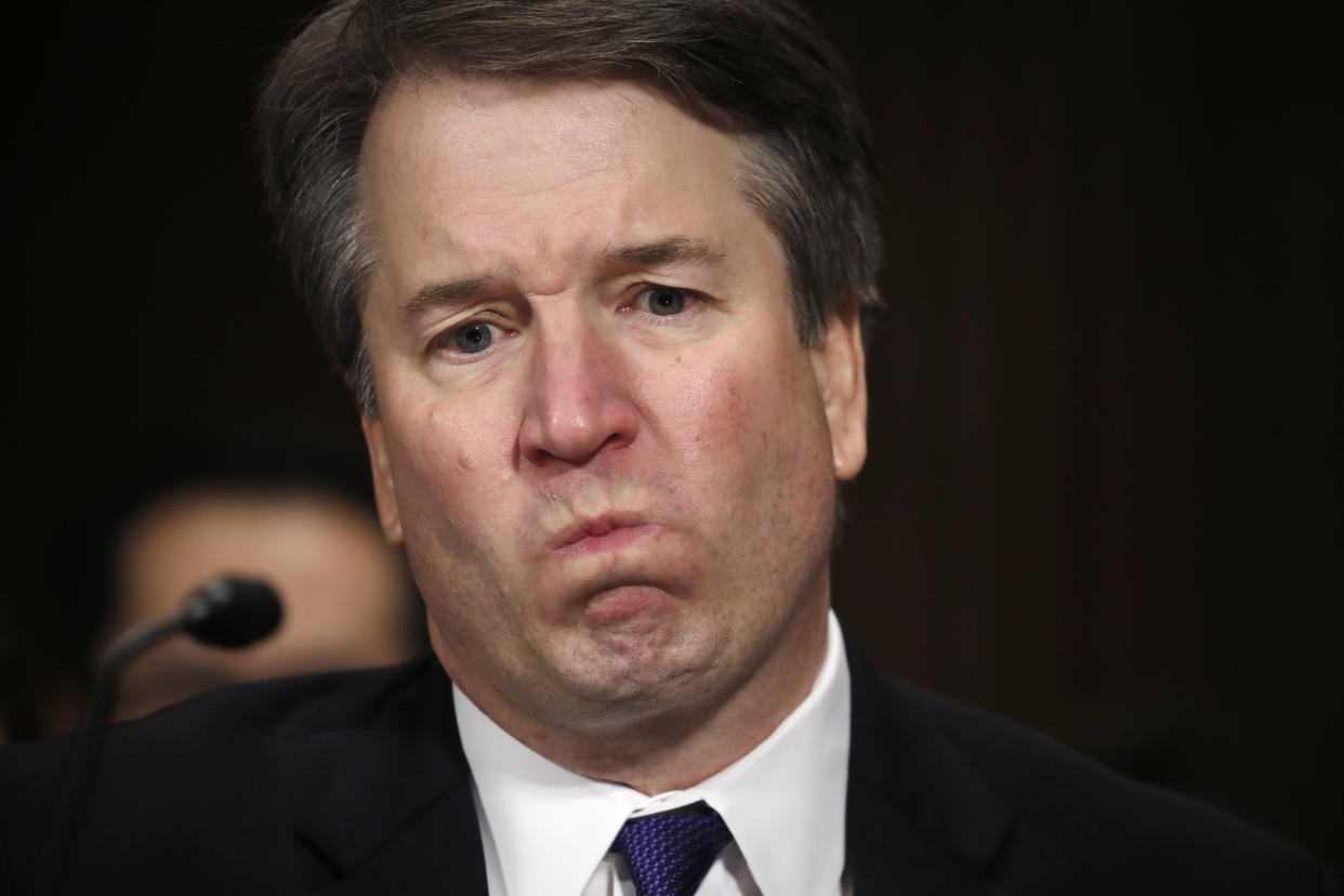 Supreme Court nominee Brett Kavanaugh pauses as he testifies before a Senate Judiciary Committee on Sept. 27. (Photo: Jim Bourg/Pool Image via AP)