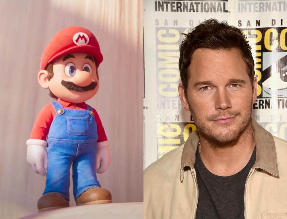 Super Mario (left) and Chris Pratt (Universal/Getty Images)