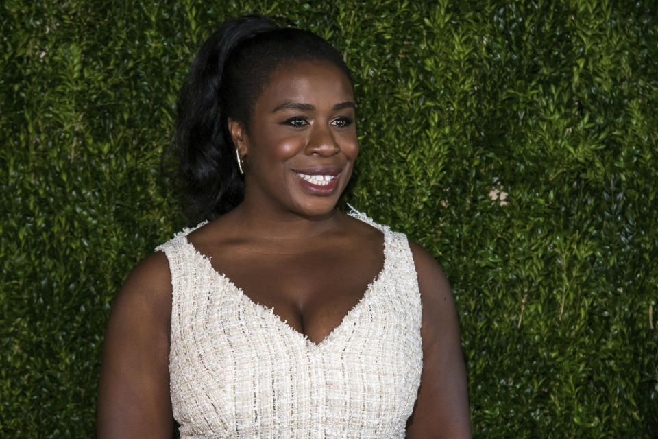 Uzo Aduba attends Through Her Lens: The Tribeca Chanel Women's Filmmaker Program Luncheon at Locanda Verde on Tuesday, Oct. 16, 2018, in New York. (Photo by Charles Sykes/Invision/AP)