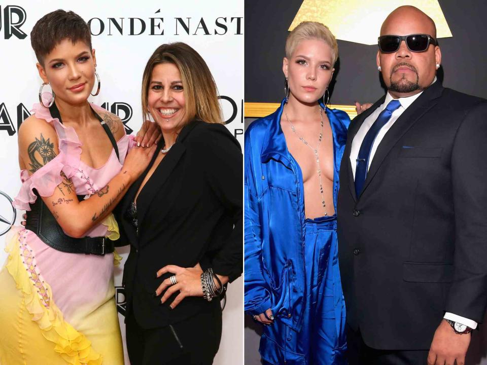 Astrid Stawiarz/Getty ; Lester Cohen/WireImage Halsey with her mom Nicole Frangipane at the 2018 Glamour Women of the Year Summit. ; Halsey with her dad Chris Frangipane at the 2017 Grammy Awards.