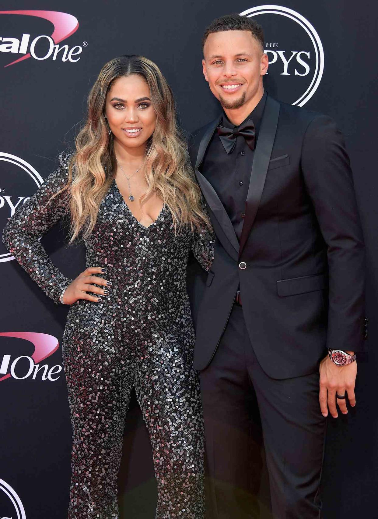 NBA player Steph Curry (R) and Ayesha Curry attend The 2017 ESPYS at Microsoft Theater on July 12, 2017 in Los Angeles, California