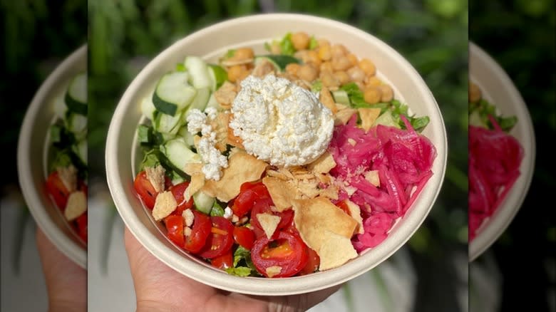 Greek salad in bowl