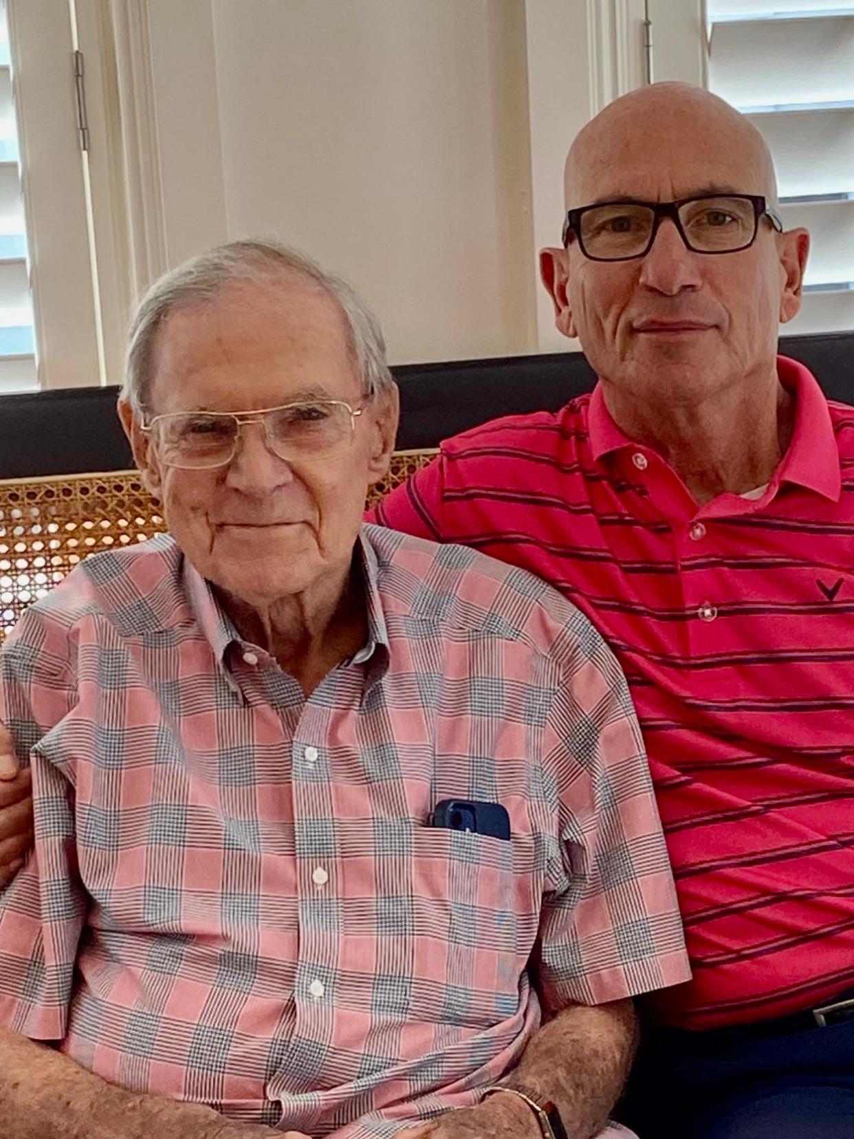 The late Dr. Paul Griner, left, pictured with Douglas Handler, whose life Dr. Griner had once saved.