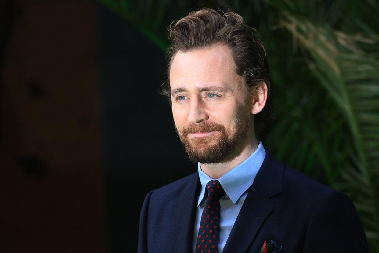 New look: Tom Hiddleston showed off his new beard at the premiere: EPA