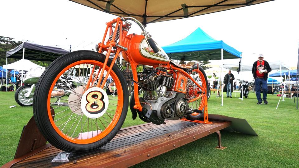 a motorcycle on a stand