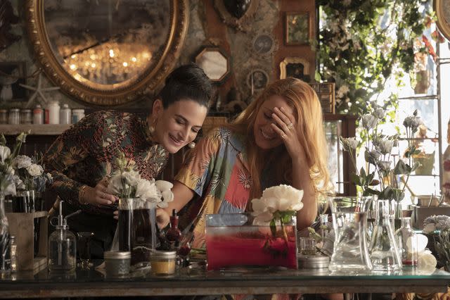 <p>Sony Pictures</p> Jenny Slate and Blake Lively in "It Ends with Us"