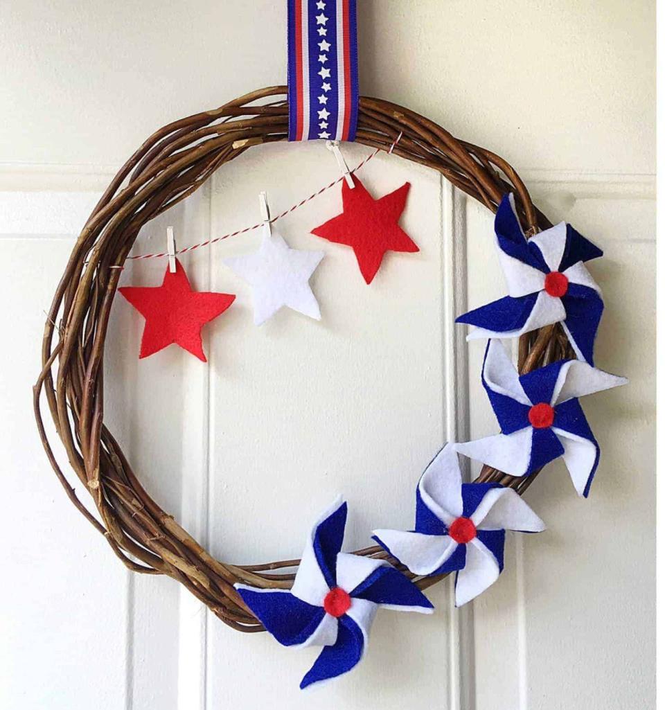 felt and grapevine 4th of july wreaths