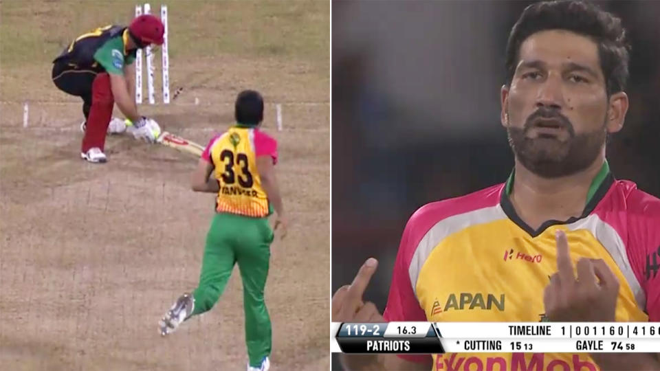 Ben Cutting copped the shocking act of disrespect from Sohail Tanvir. Image: CPL