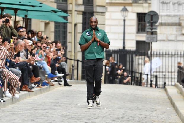 Virgil Abloh after his Spring 2020 menswear show in Paris. 