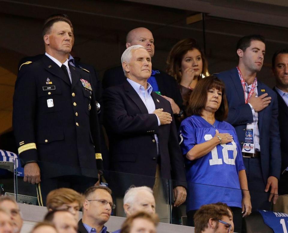 Mike Pence at Indianapolis Colt's game in 2017