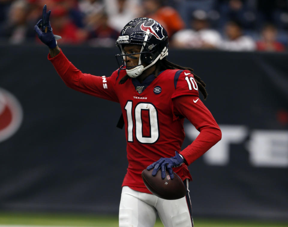 DeAndre Hopkins was traded from the Texans to Cardinals, though the trade isn't finalized. (Photo by Bob Levey/Getty Images)