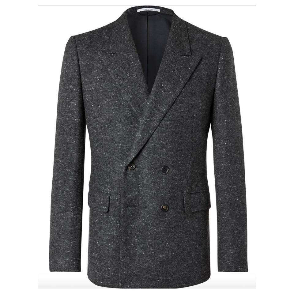 Kinglsey Double-Breasted Mélange Cashmere Blazer