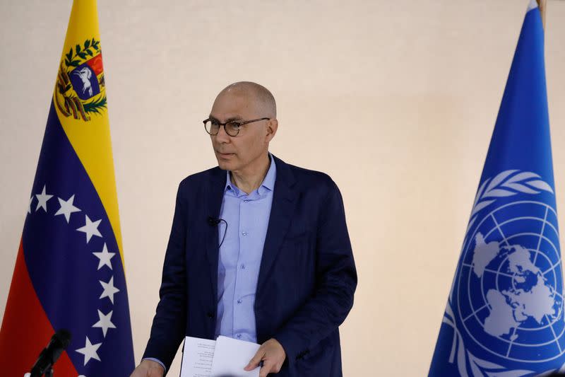 El Alto Comisionado de las Naciones Unidas para los Derechos Humanos, Volker Turk, ofrece una conferencia de prensa en Caracas