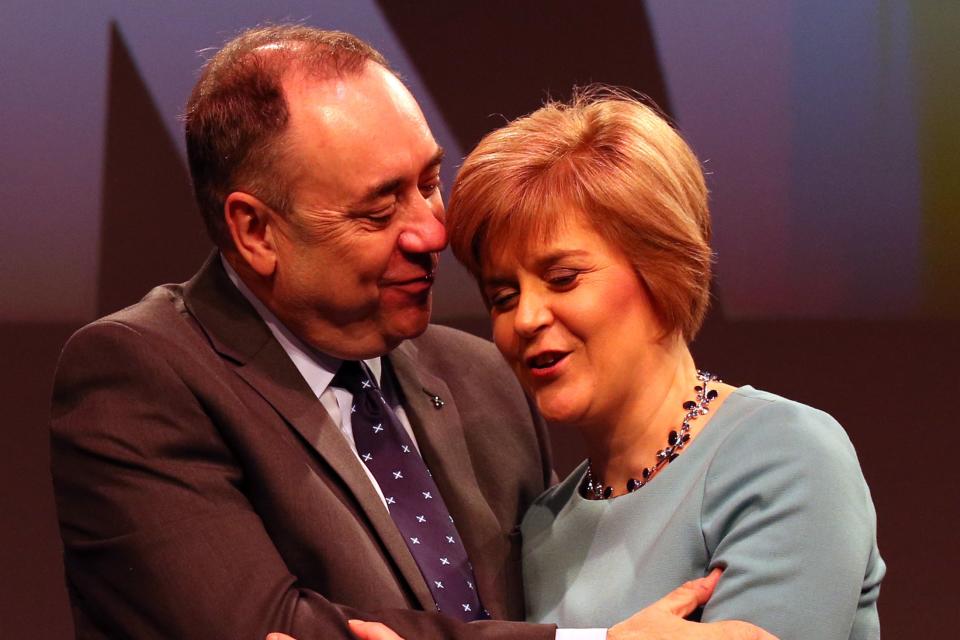 The then First Minister Alex Salmond (left) greeting the then Deputy First Minister Nicola Sturgeon after her speech at the SNP Spring Conference in Aberdeen in 2014PA