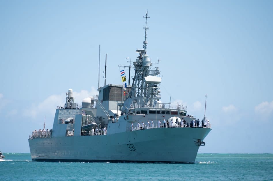 加拿大派出溫華號護衛艦 HMCS Vancouver (FFH331)參與2022環太平洋軍事演習。   圖：翻攝U.S. Navy