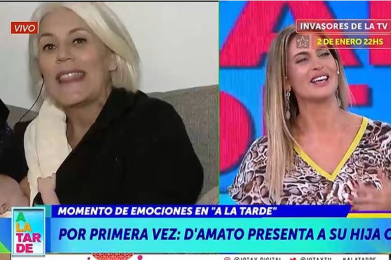 Débora D'Amato presentó a su hija Charo en A la Tarde, por América TV