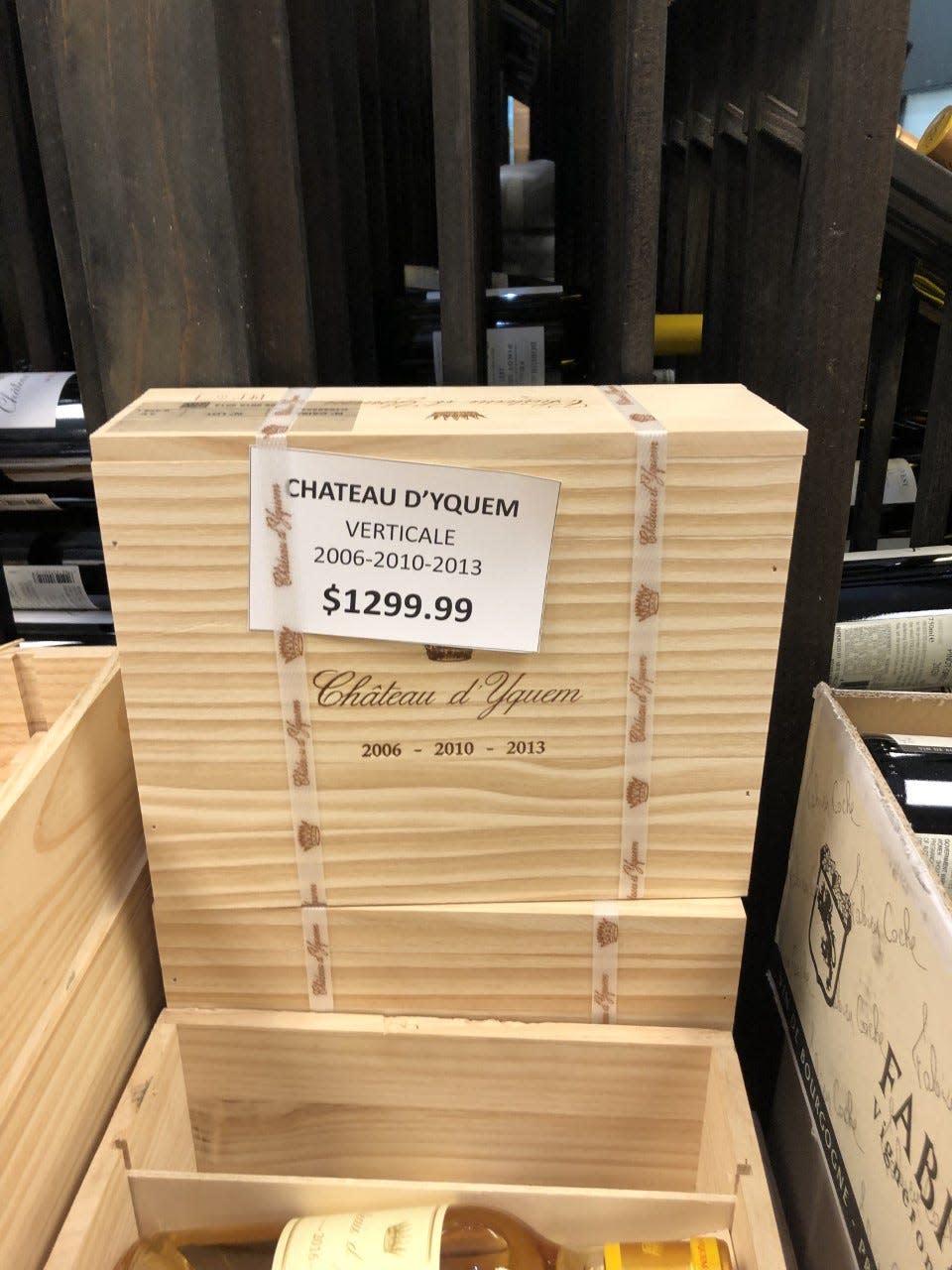 Hampton's offers a vertical tasting crate of Chateau d'Yquem.