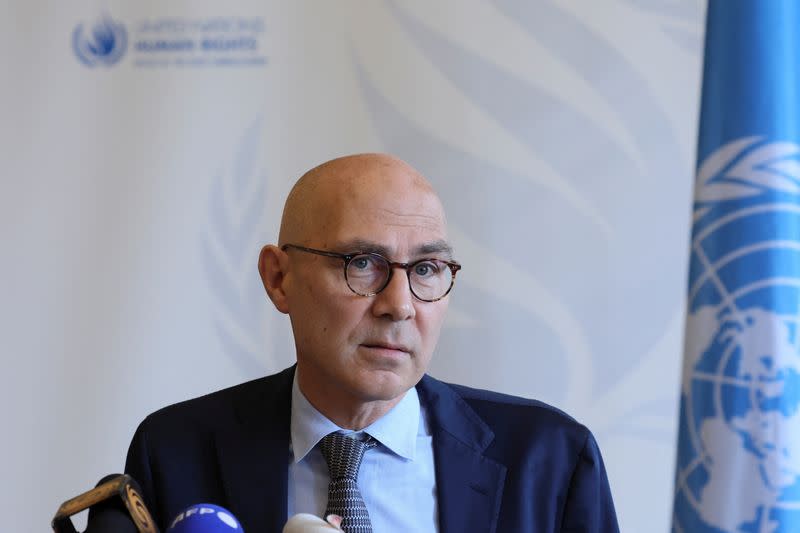 UNHCR's Turk briefs media at Palais Wilson in Geneva