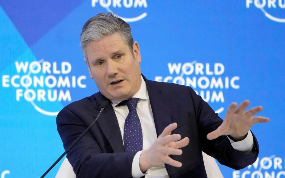 Sir Keir Starmer speaks at the World Economic Forum in Davos - AP Photo/Markus Schreiber