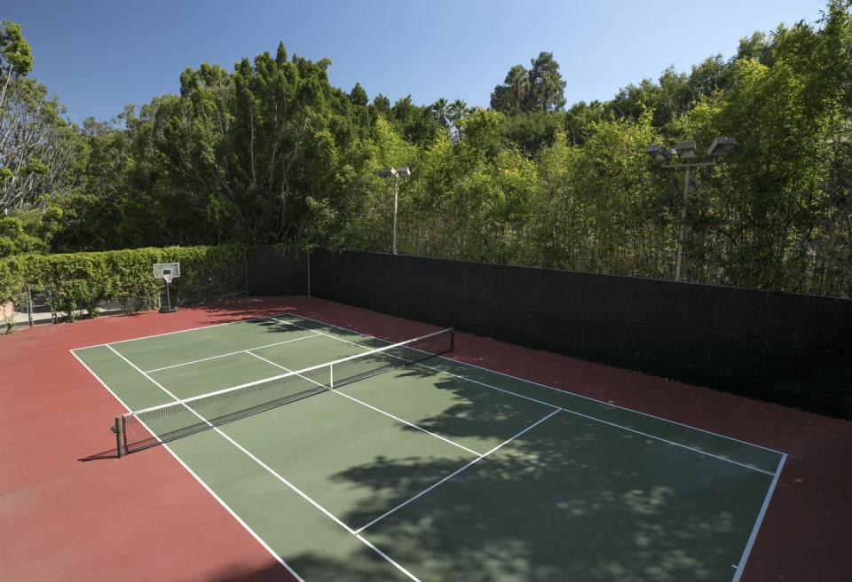 The tennis court was a late addition.