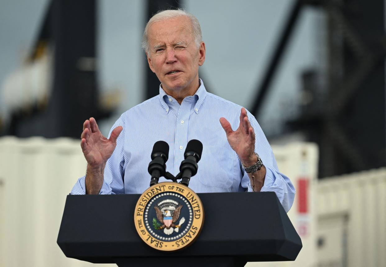 President Biden delivers remarks in the aftermath of Hurricane Fiona in Ponce, Puerto Rico, on Monday. 