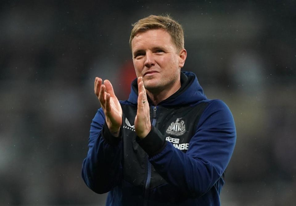 Newcastle head coach Eddie Howe is in no mood to relax despite having secured Premier League safety (Owen Humphreys/PA) (PA Wire)