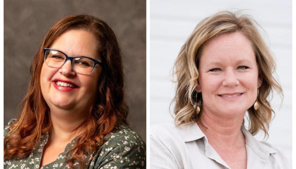 Joy Thomas, left, and Hillary Lowe, right, are running for a seat on the Kuna School Board in Zone 1.