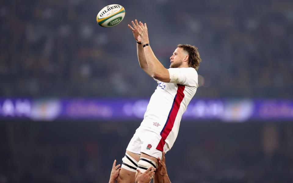 Jonny Hill of England takes a lineout - GETTY IMAGes