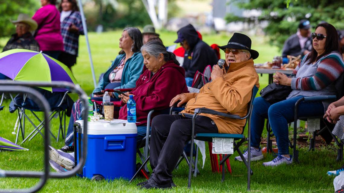 Lionel Gross Queep of the Shoshone-Bannock Tribe speaks about the history of Indigenous people.