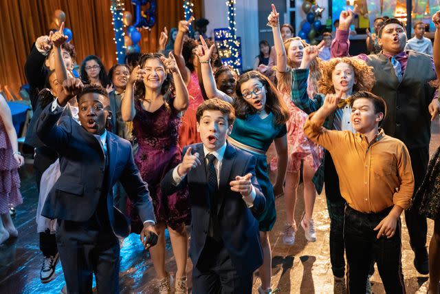 Alan Markfield/Netflix Eli Golden (center) in '13: The Musical,' 2022