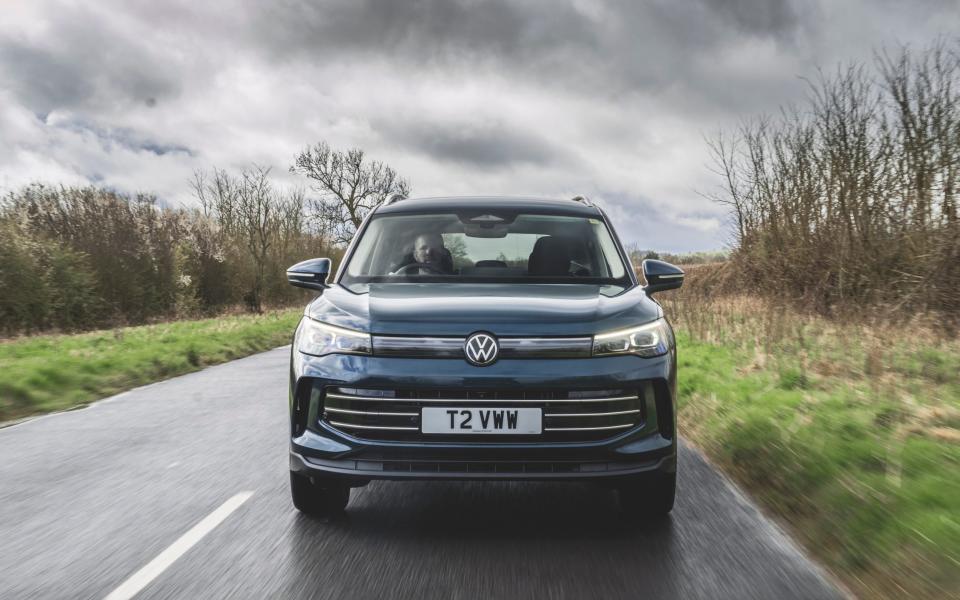 The Tiguan driving in the countryside