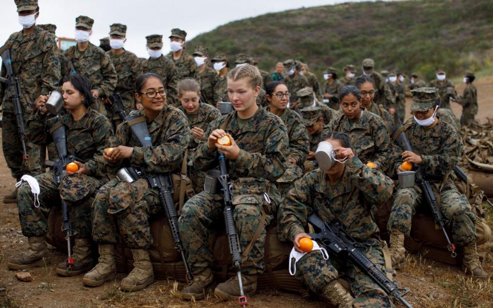 The all-female platoon "won all the physical events", according to a spokesman for the depot - Mike Blake/Reuters