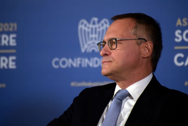 ROME, ITALY - 2021/09/23: The president of Confindustria Carlo Bonomi attends the press conference of the annual conference of Confindustria, at the Palazzo dello Sport.
Confindustria, is the Italian employers' federation and national chamber of commerce. (Photo by Vincenzo Nuzzolese/SOPA Images/LightRocket via Getty Images) (Photo: SOPA Images via Getty Images)