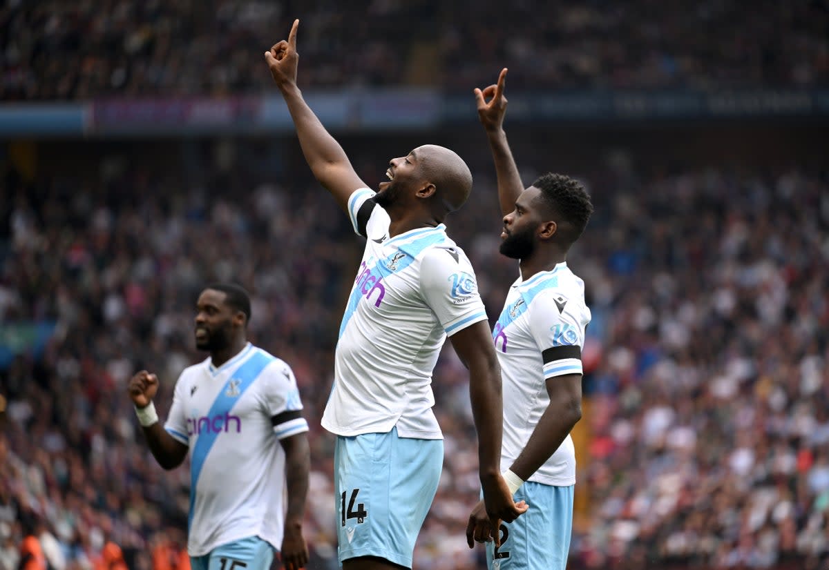 Striker battle: Jean-Philippe Mateta (left) could keep his place in Crystal Palace's starting lineup ahead of the returning Odsonne Edouard (right) (Getty Images)