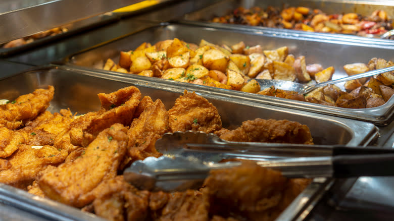 Hot food bar at NYC restaurant 