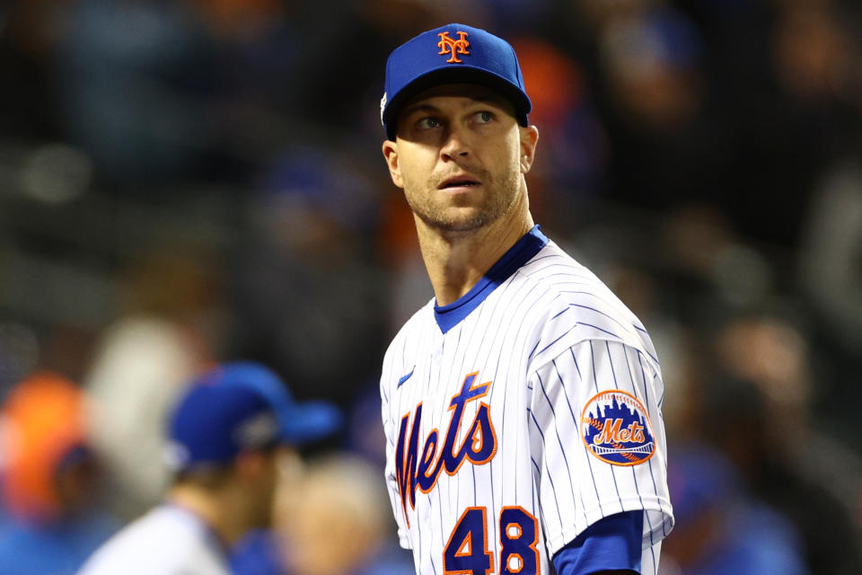 Was 2022 Jacob deGrom&#39;s last season with the Mets? His future could dramatically alter how fans remember the 101-win team that fell in the wild-card round. (Photo by Elsa/Getty Images)