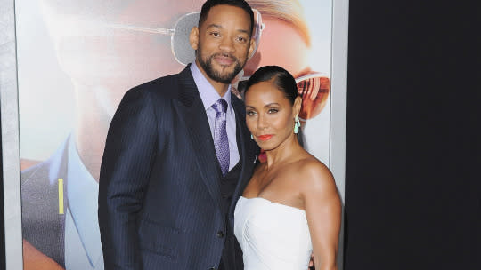 Will Smith and Jada Pinkett Smith are all about giving each other social media shout-outs. (Getty Images)