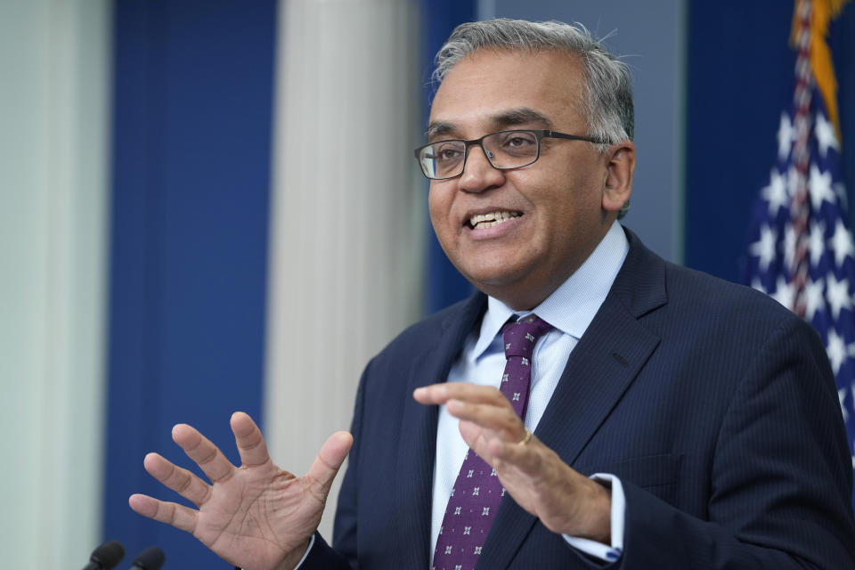 White House COVID-19 Response Coordinator Ashish Jha speaks during the daily briefing at the White House in Washington, Thursday, Dec. 15, 2022. (AP Photo/Susan Walsh)