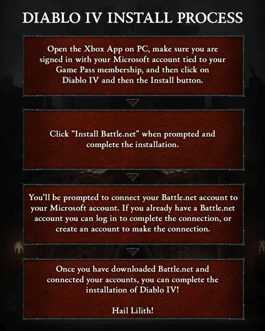 《暗黑破壞神4》Game Pass安裝與帳號綁定教學（圖片來源：動視暴雪）