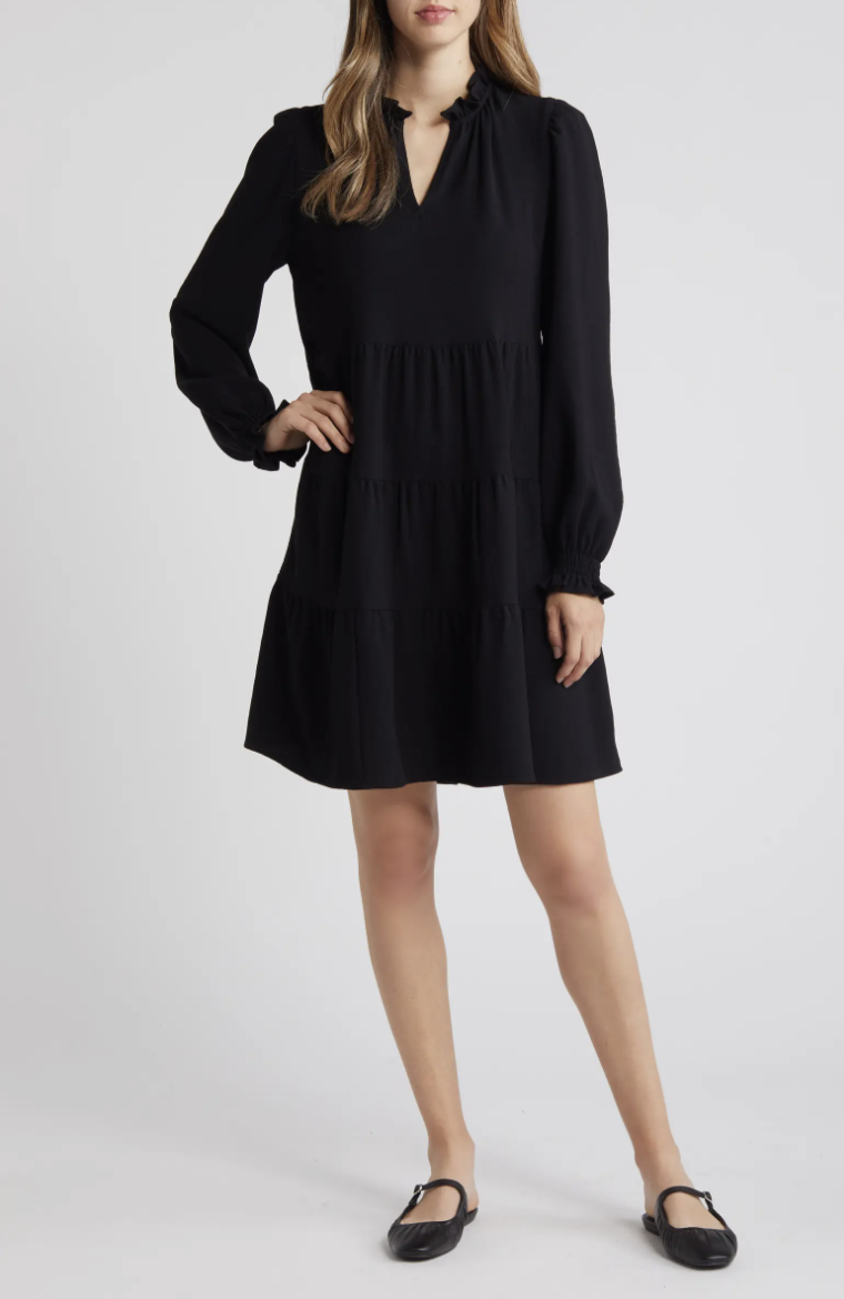 Caslon Long Sleeve Tiered Dress