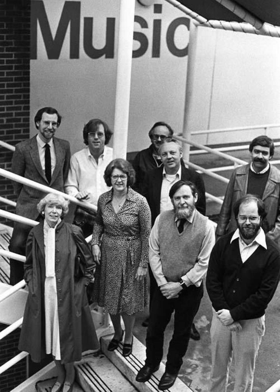 University of North Carolina School of the Arts music staff, 1981. Stephen Shipps is pictured second from the left in the back row.