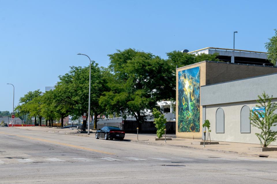 The 300 block of Harrison Street on July 28, 2023, in Downtown Peoria.