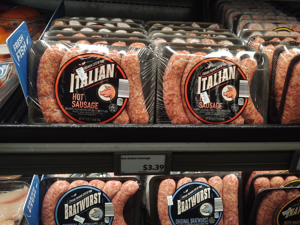 Hot Italian sausage at Aldi