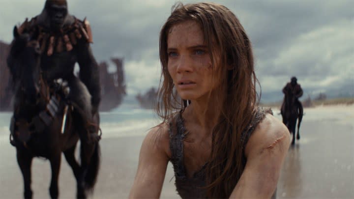 Freya Allan as Mae in Kingdom of the Planet of the Apes.