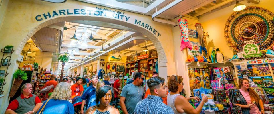 Charleston, South Carolina, USA - SEP 3: The historic Charleston City Market. As one of the nation's oldest public markets, visitors find more than 300 entrepreneurs. on September 3, 2016